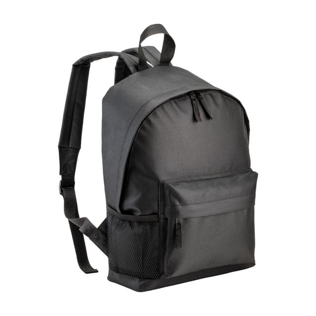 R-PET-Rucksack aus recyceltem Polyester mit einer Außentasche mit Reißverschluss