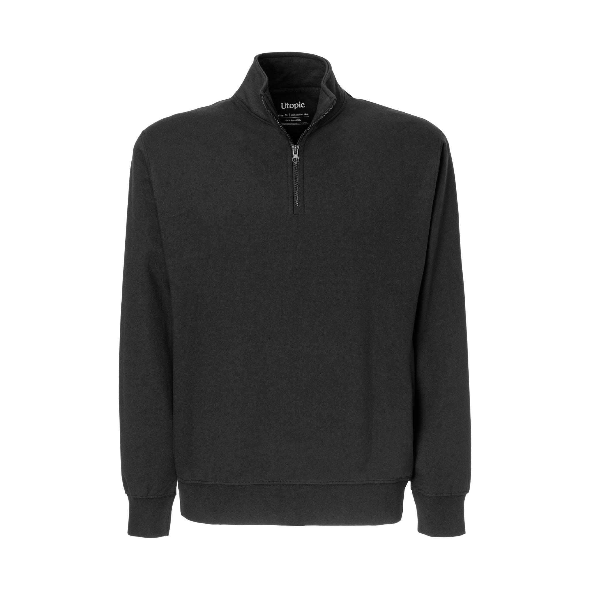 Unisex half zip sweatshirt in 100 percent regenerated fabric 280 g per sqm Unisex half zip sweatshirt in 100 percent regenerated fabric 280 g per sqm